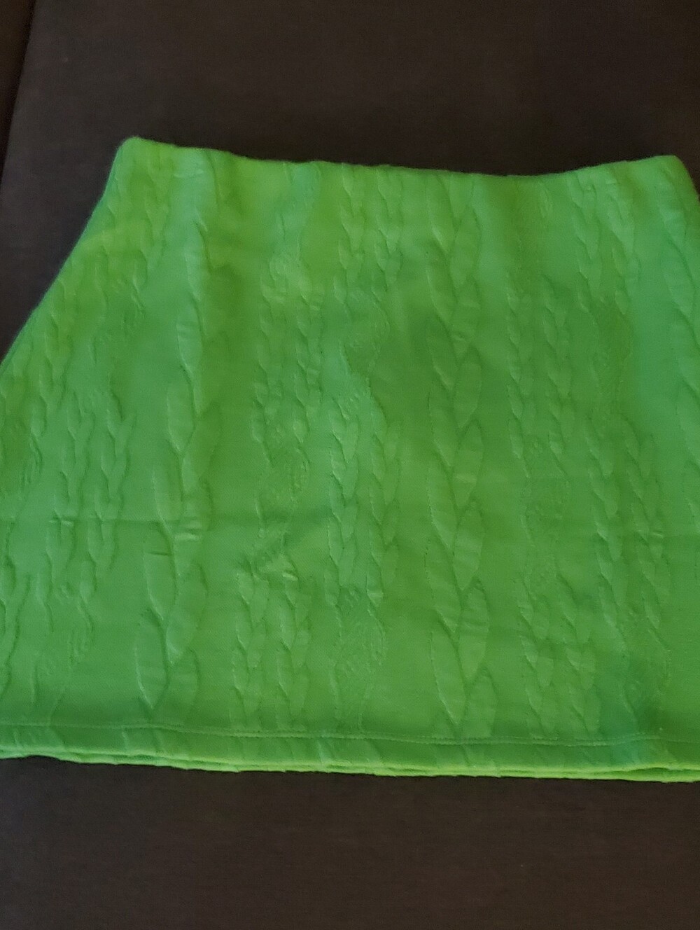 ZARA Bright Green Textured Mini Skirt SIZE M NWT